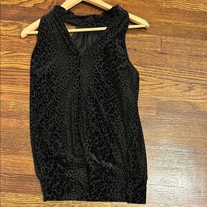 Veronica M.  Black Leopard Print Sleeveless Top, velvet